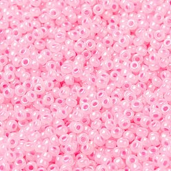 (RR518) Розовая Вата на Подкладке Миюки круглые бусины рокайль, японский бисер, (518) сладкая вата розовая на подкладке, 8/0, 3 мм, отверстие : 1 мм, Около 2111~2277 шт / 50 г
