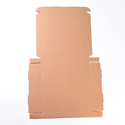 Bois Solide Kraft boîte de pliage de papier, carrée, boîte en carton, boîtes postales, burlywood, 61x39x0.2 cm, produit fini: 26x26x3 cm