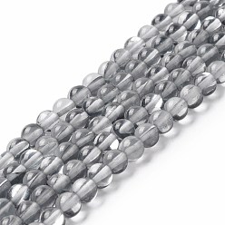 Dark Gray Synthetic Moonstone Beads Strands, Round, Dark Gray, 6mm, Hole: 0.8mm, about 63pcs/strand, 14.57''~15.55''(37~39.5cm)