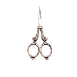 Red Copper Stainless Steel Scissors, Embroidery Scissors, Sewing Scissors, with Zinc Alloy Handle, Red Copper, 107x48mm