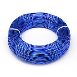 Bleu Royal Fil d'aluminium rond, fil d'artisanat en métal pliable, pour la fabrication artisanale de bijoux bricolage, bleu royal, Jauge 9, 3.0mm, 25m/500g(82 pieds/500g)