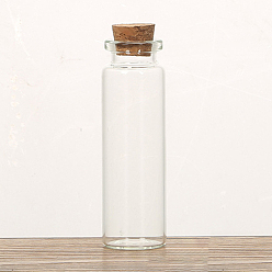Прозрачный Украшение из стеклянных пробковых бутылок, стеклянные пустые бутылки желаний, колонка, прозрачные, 2.2x7 см, емкость: 15 мл (0.51 жидких унций)