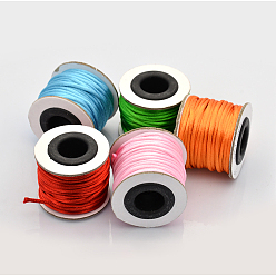 Mixed Color Macrame Rattail Chinese Knot Making Cords Round Nylon Braided String Threads, Satin Cord, Mixed Color, 2mm, about 10.93 yards(10m)/roll