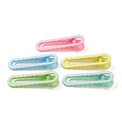 Mixed Color Spray Painted Iron Alligator Hair Clips for Girls, Mixed Color, 59.5x18x12mm
