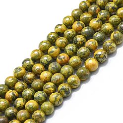 Realgar Brins de perles de réalgar naturel, ronde, 6~7mm, Trou: 0.6mm, Environ 62~64 pcs/chapelet, 14.96''~15.35'' (38~39 cm)