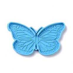 Deep Sky Blue Butterfly Shaped Ornament Silicone Molds, Resin Casting Molds, for Hair Accessories Craft Making, Deep Sky Blue, 52x94x6mm