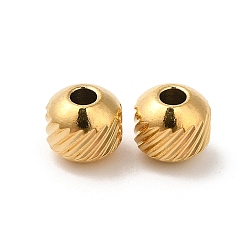 Real 18K Gold Plated 304 Stainless Steel Bead, Round, Real 18K Gold Plated, 6mm, Hole: 2mm