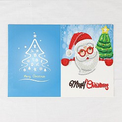 Santa Claus Diy рождественская открытка набор для алмазной живописи, включая конверт, сумка со стразами из смолы, алмазная липкая ручка, поднос тарелка и клей глина, Дед Мороз, 180x130 мм