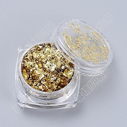 Oro Copos de papel de aluminio, hojuelas de bricolaje dorado, para relleno de accesorios de joyería epoxi, oro, caja: 2.9x1.6 cm