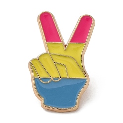 Palm Pride Rainbow Theme Enamel Pins, Light Gold Alloy Brooches for Backpack Clothes, Palm, 31x18x1.5mm