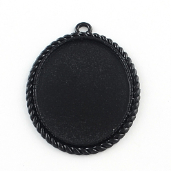 Noir Alliage d'électrophorèse supports cabochons grand pendentif ovale, sans cadmium et sans nickel et sans plomb, noir, plateau: 40x30 mm, 51x37x2 mm, Trou: 3mm