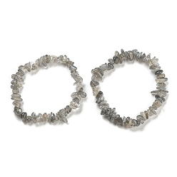 Labradorite Bracelet extensible en perles de labradorite naturelle, diamètre intérieur: 2~2-1/8 pouce (5~5.5 cm)