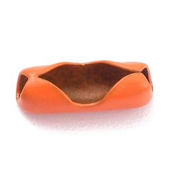 Оранжево-Красный Латунные соединения шаровой цепи, оранжево-красный, 10x3.5~4 мм, отверстие : 3 мм
