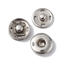 Stainless Steel Color 202 Stainless Steel Snap Buttons, Garment Buttons, Sewing Accessories, Stainless Steel Color, 15x5.5mm