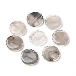 Dark Gray Transparent Acrylic Beads, Flat Round, Dark Gray, 11.5x2.7mm, Hole: 1.2mm, about 1580pcs/500g