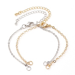 Platinum & Golden Couples Brass Cable Chain Bracelet Making Sets, Platinum & Golden, 6-1/2 inch(16.5cm), 2pcs/set