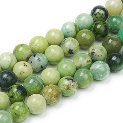 Serpentine Natural Serpentine Beads Strands, Round, 8mm, Hole: 1.2mm, about 48pcs/Strand, 15.55 inch(39.5cm)
