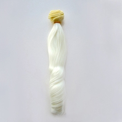 Beige Peluca de muñeca de peinado romano ondulado largo de fibra de alta temperatura, para diy girl bjd makings accesorios, crema, 7.87~39.37 pulgada (20~100 cm)