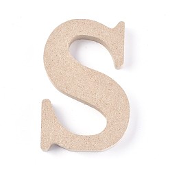 Letter S Letter Unfinished Wood Slices, Laser Cut Wood Shapes, for DIY Painting Ornament Christmas Home Decor Pendants, Letter.S, 100x66x15mm