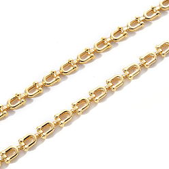Light Gold Cadenas de eslabones de latón, la forma de u, sin soldar, la luz de oro, 9.5x5x2 mm