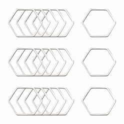 Платина Латунные соединительные колечки, шестиугольник, платина, 20x22.5x1 мм, около 1000 шт / упаковка
