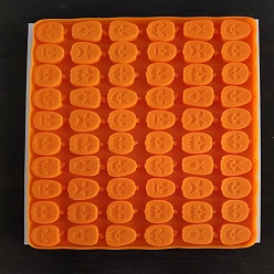 Темно-Оранжевый Хэллоуин пищевые силиконовые формы для льда, с 60 полостями в форме тыквы, многоразовый производитель форм для выпечки, для выпечки помадной массы для изготовления шоколадных конфет, темно-оранжевый, 200x300x9 мм