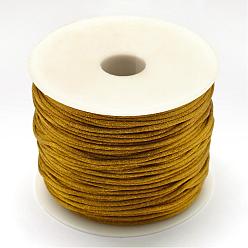 Verge D'or Foncé Fil de nylon, corde de satin de rattail, verge d'or noir, 1.0mm, environ 76.55 yards (70m)/rouleau