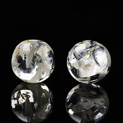 Прозрачный Смола имитация янтарных бусин, круглые, прозрачные, 12x11.5 мм, отверстие : 1.5~3 мм