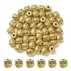 Or Antique Perles en alliage de style tibétain, sans plomb et sans cadmium, baril, Or antique, 6x6mm, Trou: 1.6mm