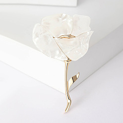 Белый Сплавочные брошки, эмалевый штифт, украшения для женщин, цветок, белые, 75x46 мм