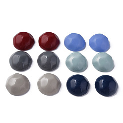 Mixed Color Opaque Acrylic Cabochons, Faceted, Half Round, Mixed Color, 23x22x11mm, about 140pcs/500g