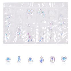 Clear AB Resin Rhinestone Nail Art Decoration Accessories, Mixed Shape, Clear AB, 5~8x3.5~6x2~2.5mm, about 60pcs/bag