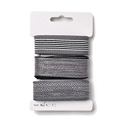 Gris 9 yards 3 styles ruban en polyester, pour le bricolage fait main, nœuds de cheveux et décoration de cadeaux, palette de couleurs noir/gris, grises , 1~1-1/8 pouces (25~28 mm), environ 3 mètres/style