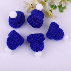 Azul Gorro de lana de muñeca de poliéster, para accesorios decorar muñeca, azul, 60x43x12.5 mm