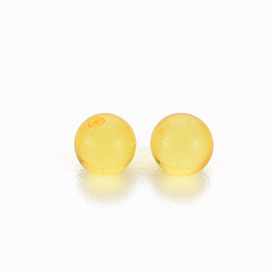 Jaune Perles acryliques transparentes, sans trou, ronde, jaune, 3.5mm, environ17000 pcs / 500 g