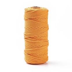 Orange Foncé Fils de coton, pour l'artisanat de bricolage, emballage cadeau et fabrication de bijoux, orange foncé, 3mm, environ 109.36 yards (100m)/rouleau