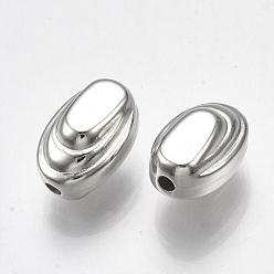 Platinum CCB Plastic Beads, Oval, Platinum, 11x7x7mm, Hole: 1.5mm