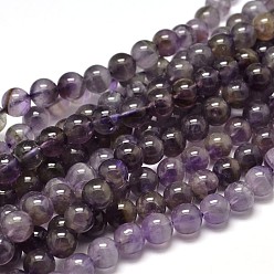 Amethyst Natural Amethyst Round Bead Strands, Grade BC, 6mm, Hole: 1mm, about 63~65pcs/strand, 15.3 inch