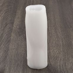 White Abstract Vase Shape DIY Silicone Candle Molds, for Scented Candle Making, White, 5.2x4x16.5cm