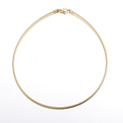 Golden Casual Style 304 Stainless Steel Snake Chain Choker Necklaces, with Lobster Claw Clasps, Golden, 17.7 inch(45cm)