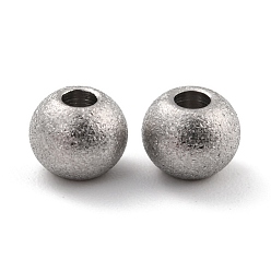 Color de Acero Inoxidable 201 bolas de acero inoxidable, rondo, color acero inoxidable, 6x5 mm, agujero: 2 mm