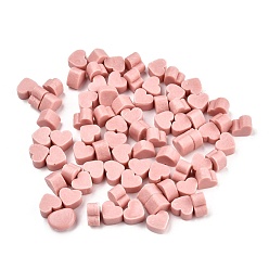 Pink Частицы сургуча, для ретро печать печать, сердце, розовые, 7.3x8.6x5 мм , около 110~120 шт / мешок