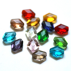 Couleur Mélangete Imitations de perles de cristal autrichien, grade de aaa, facette, Toupie, couleur mixte, 14x12x6mm, Trou: 0.9~1mm