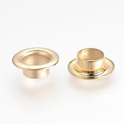 Golden European Style Iron Eyelet Core, Grommet for Large Hole Beads, Golden, 8x4mm, Hole: 5mm