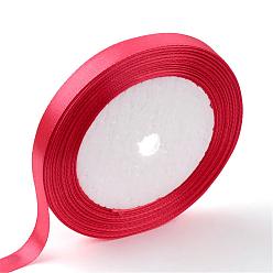 Rouge Ruban de satin à face unique, Ruban polyester, rouge, 1 pouce (25 mm) de large, 25yards / roll (22.86m / roll), 5 rouleaux / groupe, 125yards / groupe (114.3m / groupe)