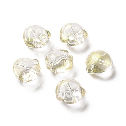 Kaki Foncé Perles de verre peintes par pulvérisation transparent, impression de patte de chat, kaki foncé, 11x12x8.5mm, Trou: 1.2mm