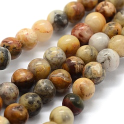 Crazy Agate Natural Crazy Agate Beads Strands, Round, 6mm, Hole: 0.8mm, about 62pcs/strand, 15.3 inch(39cm)