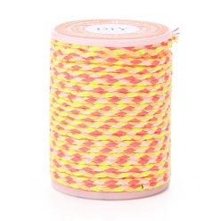 Yellow 4-Ply Polycotton Cord, Handmade Macrame Cotton Rope, for String Wall Hangings Plant Hanger, DIY Craft String Knitting, Yellow, 1.5mm, about 4.3 yards(4m)/roll