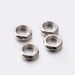 Нержавеющая Сталь Цвет 201 распорные кольца из нержавеющей стали, цвет нержавеющей стали, 5x1.5 мм, отверстие : 3.5 мм