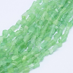 Verde Claro Abalorios de vidrio de ojos de gato, pepitas, verde claro, 3~7x3~8 mm, agujero: 0.8 mm, sobre 190 unidades / cadena, 34.65 pulgada (88 cm)